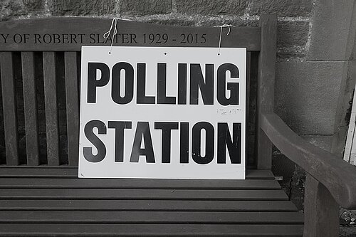 Polling station sign